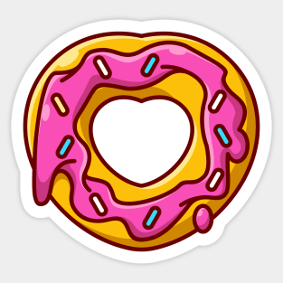 Love doughnut cream melted cartoon Sticker